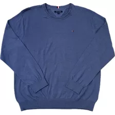 Sweater Tommy Hilfiger De Hombre Liso Azul