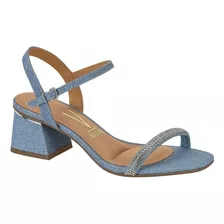 Sandália Feminina Salto Grosso Vizzano Strass 6428.130