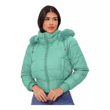 Puffer Cropped Feminina Peluciada Quentinha Inverno Frio Top