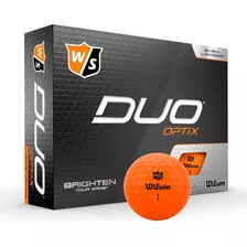 Pelotas Bolas De Golf Wilson Duo Optix 12 Unidades Color Naranja