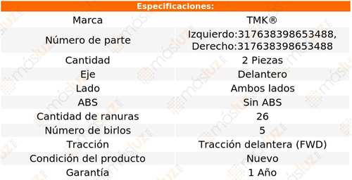 2- Mazas Delanteras Sin Abs Accord 3.0l V6 2006/2007 Tmk Foto 2