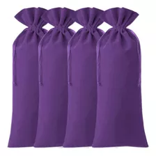 Bolsas De Botella, Mxbge-004, 4pzas, Morado, 15x35cm, Tercio