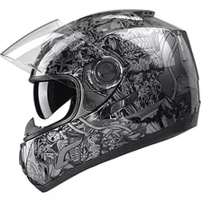 Casco Para Motos Casco Integral Glx Gx15 Calavera Plateada G