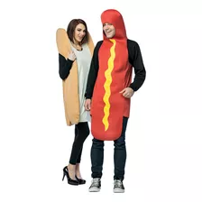 Disfraz De Perro Caliente Y Pan Para Adultos Parejas, Talla 