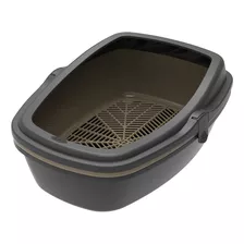 Bandeja Banheiro Sanitário Gatos Furba Grande Plastpet Cor Preto