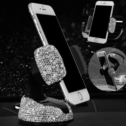 Funda De Volante Y Soporte De Celular Con Diamantes P/mujer Foto 4