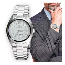 Relógio Masculino Orinet Luxo Original Prova D'água Cor Da Correia Prateado Cor Do Fundo Branco