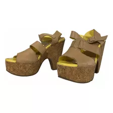 Sandalias De Mujer Marca Via Uno Numero 37 Impecable Cuero