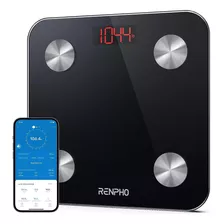 Báscula Digital Renpho Báscula Renpho Con Medición Corporal Y Conexión Al Celular Via Bluetooth Lleva Tu Record. Es-26bb-b Negra, Hasta 179.62 Kg