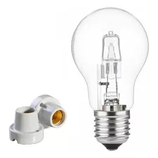 Kit 1 Lampada Halogena Para Churrasqueira 100w E 1 Soquete Luz Branco-quente 220v