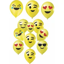 Bexiga Balão Com Carinhas Emoji Zap - N°9 C/ 25 Unidades