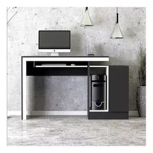 Escritorio Ciudad Muebles Pc Moderno Oficina Melamina De 135cm X 80cm X 50cm Negro Y Blanco