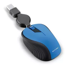 Mouse Usb Retractil Azul 1200 Dpi Multilaser Mo235 