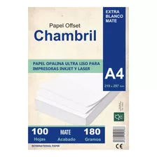 Papel Opalina Chambril Cartulina A4 180 Gramos Mate Inkjet