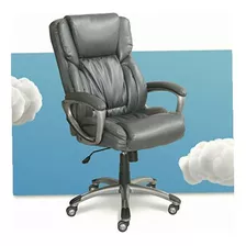 Serta Works Executive Office Chair, Bonded Leather, Gray
