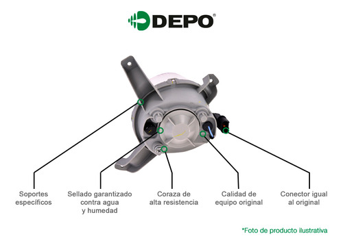 Faro Niebla Alta Calidad Der S/foco Depo C230 2002 - 2006 Foto 3