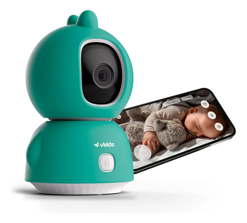 Babá Eletrônica Inteligente, Visão Noturna E Detecção De Choro, C/ Capinha De Dinossauro Velds 5v Branco E Verde