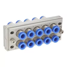 Multiconector Pneumático 10 Polos Tubo 6mm Macho+fêmea Smc