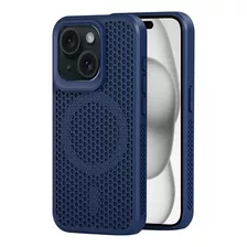 Capa De Dissipação Azul Escuro Para iPhone 15 Plus