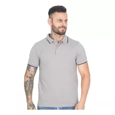 Camisa Gola Polo Masculina Malha Algodão Manga Curta Lisa