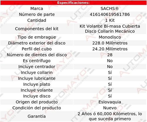 Kit De Embrague Volkswagen Caddy 1.6l 4 Cil 2018 Calidad Eo Foto 2