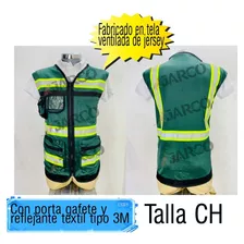 Chaleco Brigadista Con Reflejante Bicolor En Tela Jersey