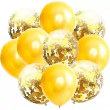 Set De 10 Globos Con Confetti Deco Fiesta Casamiento Cumple