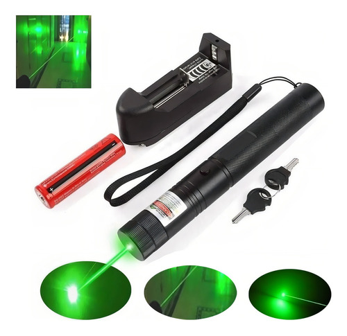 Laser Verde Recargable 5000mw 15km De Alcance Línea Continua