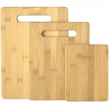 Juego Set 3 Tablas Para Picar Madera Bambu Comida Alimentos