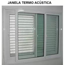 Janela Acústica 1,20x1,20 Veneziana E Vidros Anti Ruídos 3un