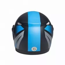 Capacete Zarref Neon V5 Preto Fosco Azul Robocop Tam 60