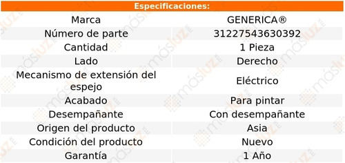 Espejo Der Elect P/pintar C/desemp Volkswagen Passat 98/05 Foto 2