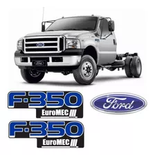 Kit De Adesivos Compatível Ford F350 F-350 Emblema Resinado Cor Padrão