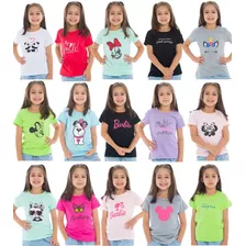 Kit De 10 Blusinhas Feminina Infantil Juvenil Algodão 100%