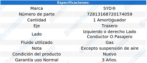 1 Amortiguador Gas Tras Izq/der Ford Windstar 95 Al 04 Syd Foto 2