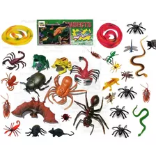 Kit 24 Insetos De Brinquedo De Mentira Animais De Plástico