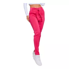 Calça Feminina Social Clochard Alfaiataria Laço Bengaline