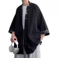 Kimono Shein Ribete En Contraste Con Cordón Delantero 