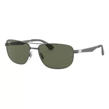 Lentes Ray-ban Rb 3528 029/9a 61 Gunmetal / Green Polarized