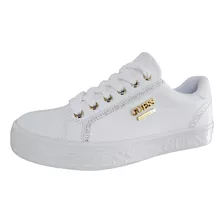 Tenis Guess Original Wgabuzz3 Casual Blanco Pedrería Dama