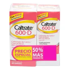 Duo Pack Caltrate 600+d 60 Tabletas + 30 Tabletas Gratis