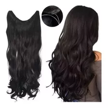 Aplique De Cabelo Bio Orgânico Fio Invisível 60cm Ondulado 