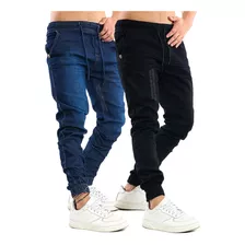 Kit 2 Calça Jeans Masculina Jogger Camuflada Sarja Qualidade