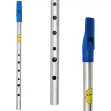 Tin Whistle Flauta Irlandesa Feadóg Ré Niquelada/bocal Azul 