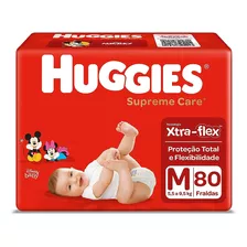 Fralda Huggies Supreme Care Xtra-flex Pacote Vermelho 80 Un