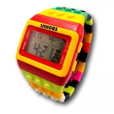 Reloj Shhors Multicolor Luz Led Cronometro Fechador Bloques