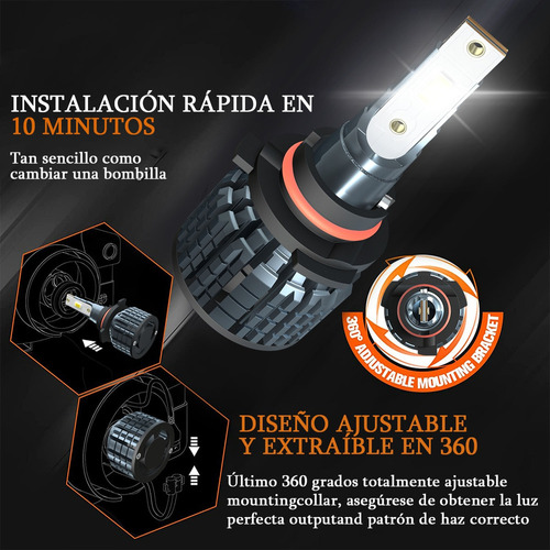 Kit De Focos 9005 H8 Led De Luz Alta Y Baja Para Chevrolet Foto 4