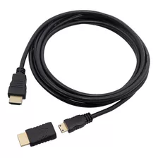 Cabo Mini Hdmi Para Passar Hdmi Conduite Fio Black -3m