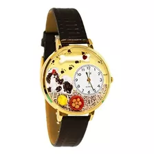 Regalos Caprichosos Reloj Shih-tzu En Estilo Dorado Grande