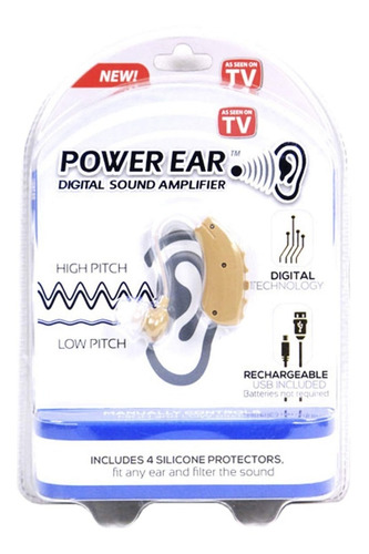 Power Ear Original Tv Amplifica Audicion Sonido Recargable